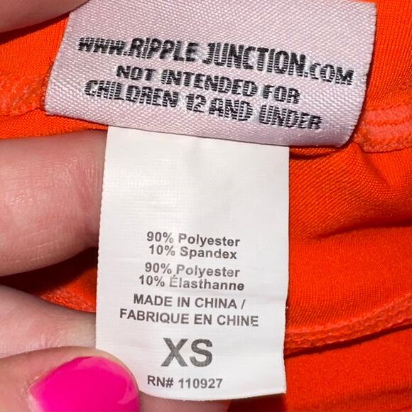 Hooters Orange Staff Waitress Spandex Booty Shorts Size XS - Picture 5 of 11